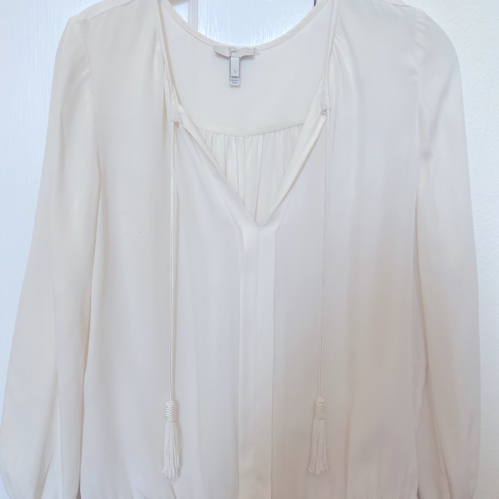 Cream Clouse with Tassles - Brand (Joie)